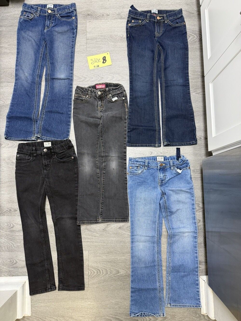 The Children’s Place & Old Navy Girls Jeans Lot of 5 Size 8 Bootcut Blue Black